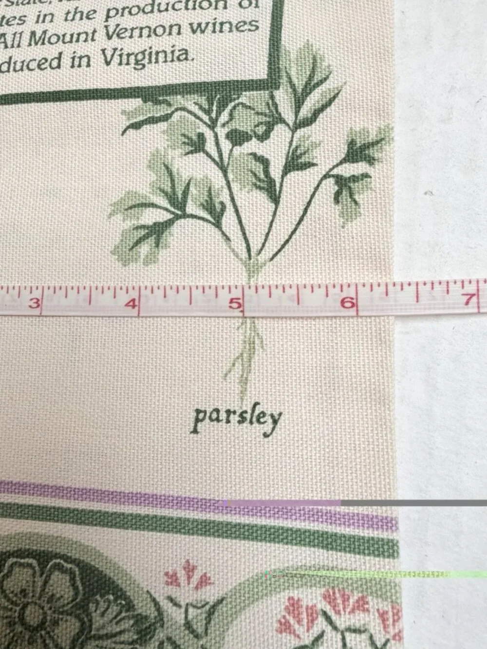 Mount Vernon VA George Washington Garden Of Herbs Home Wine Fabric Bag Thyme
